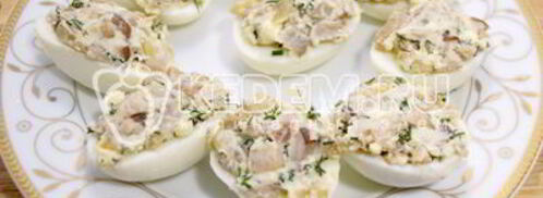 яйца фаршированные грибами. Шаг 7