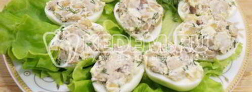 яйца фаршированные грибами. Шаг 8