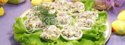яйца фаршированные грибами. Шаг 9