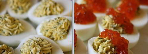 яйца фаршированные красной икрой. Шаг 4