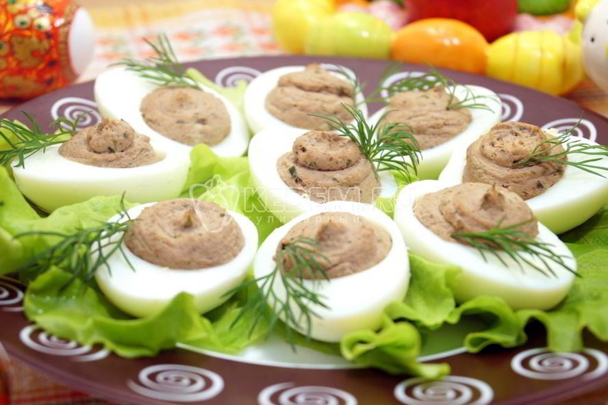 Рецепт яиц фаршированных печенью