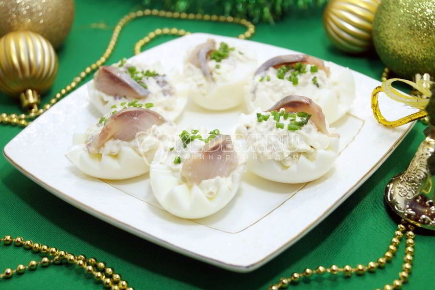 Рецепт яиц фаршированных сельдью