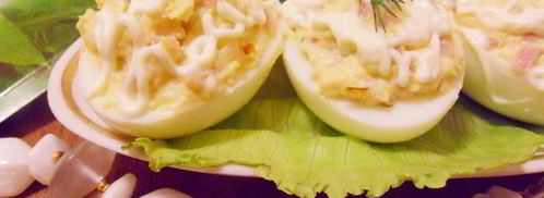 яйца, фаршированные ветчиной и хреном. Шаг 9