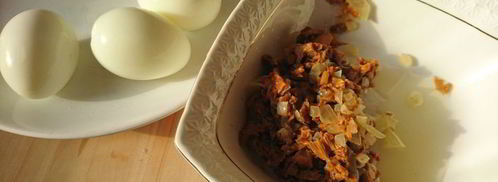 яйца, фаршированные жареными лисичками. Шаг 6