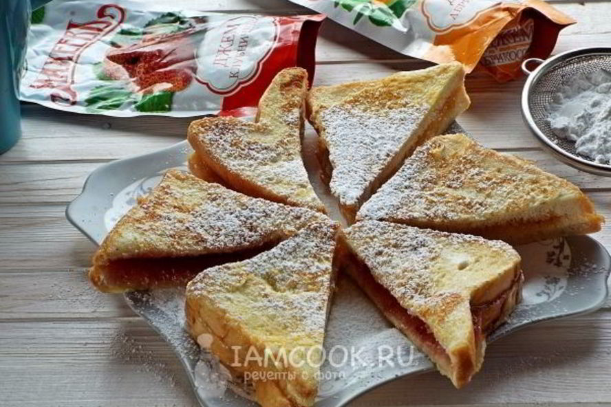 Рецепт гренков с джемом