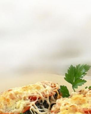 Гренки с грибами и помидорами