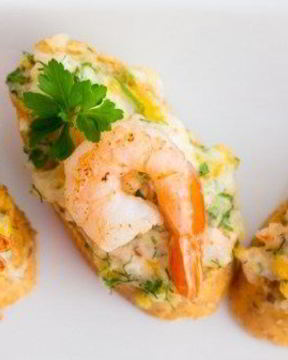 Гренки с креветками