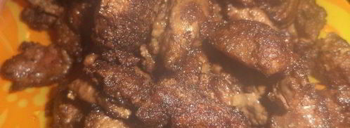 гренки с жареной печенкой. Шаг 5