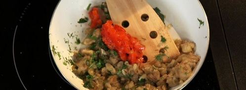 баклажанная икра на тыквенном пюре. Шаг 6