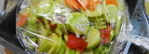 диетическая кабачковая икра в рукаве. Шаг 9