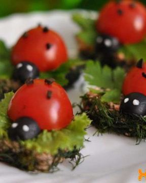 Бутерброды канапе Божья коровка