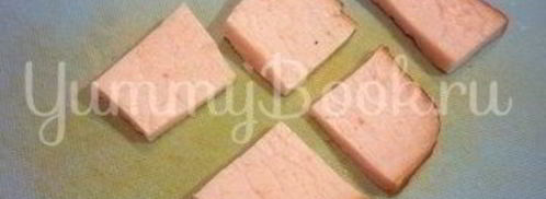 изящные канапе с грушей, ветчиной и сыром. Шаг 3