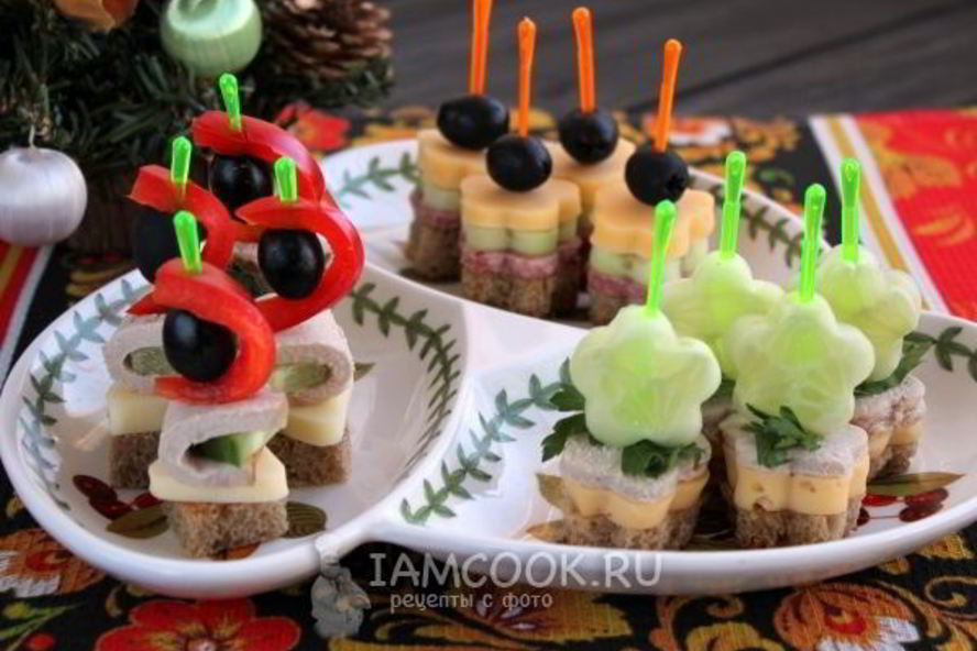 Рецепт канапе праздничного ассорти
