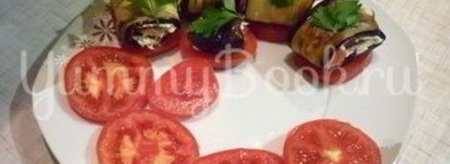 канапе-рулетики из баклажанов с сыром и помидорами. Шаг 16
