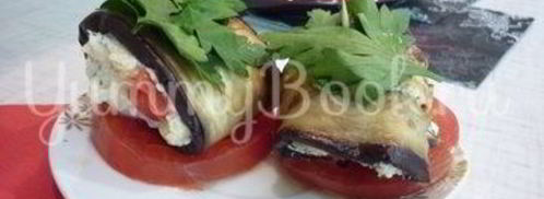 канапе-рулетики из баклажанов с сыром и помидорами. Шаг 19