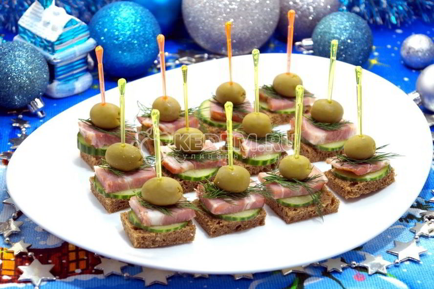 Рецепт канапе с бужениной