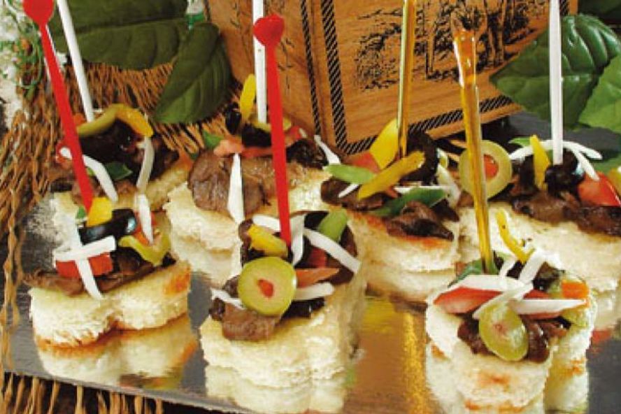 Рецепт канапе с грибами