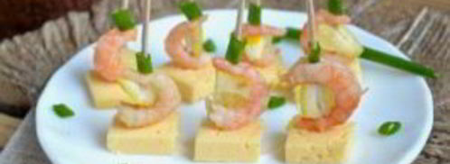 канапе с креветками на шпажках. Шаг 4