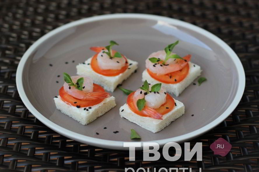 Рецепт канапе с креветками