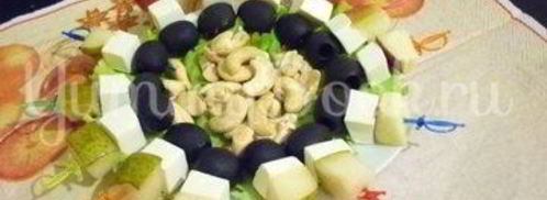 пикантные канапе с сыром, фруктами и маслинами. Шаг 18