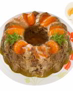 Холодец из куриных лапок с говядиной