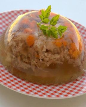 Студень холодец из курицы с желатином