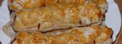 хот-дог из слоеного теста. Шаг 9