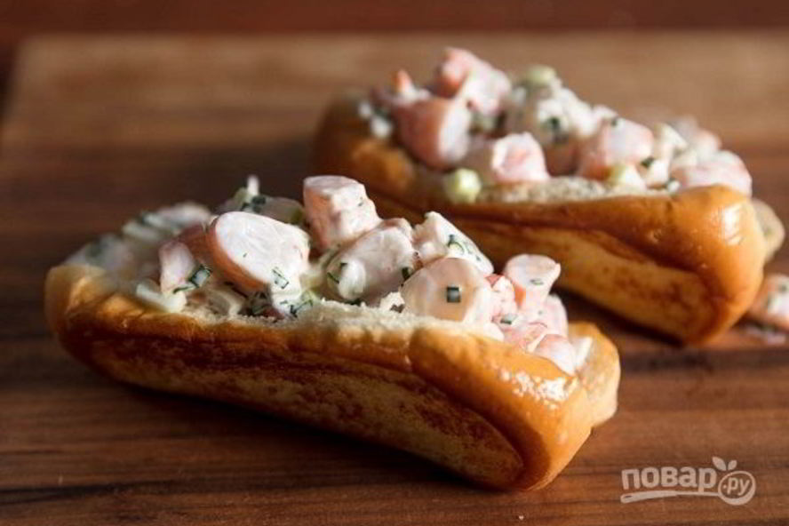 Рецепт хот-дога с креветками