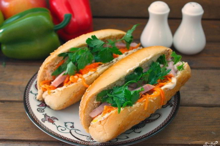 Рецепт хот-дога с ветчиной