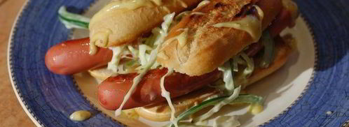 хот-доги с зелеными овощами и горчичным майонезом. Шаг 11