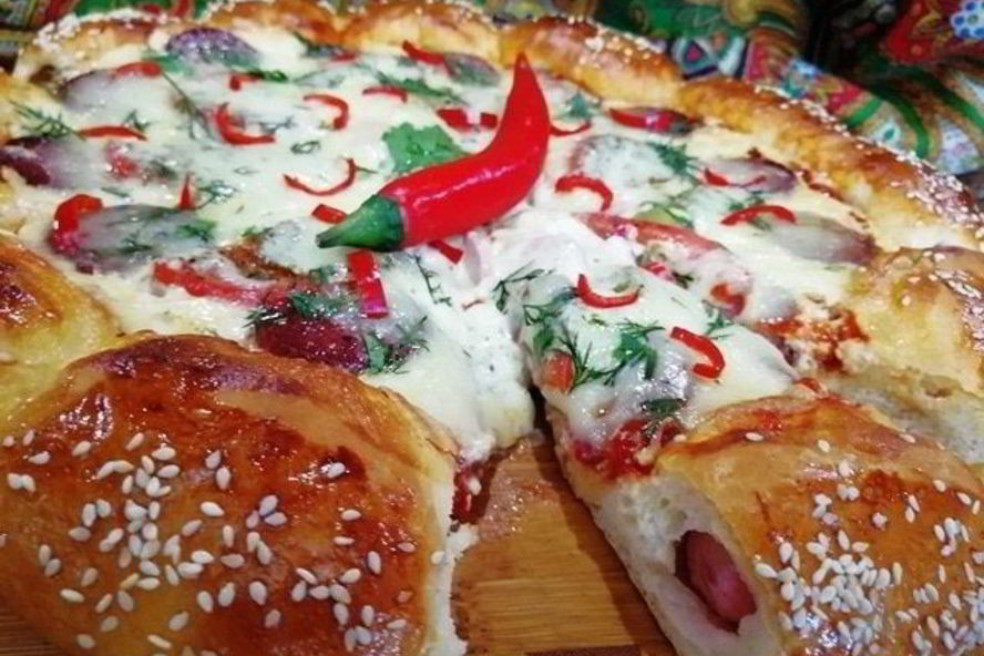 Рецепт суперсырной хот-дог-пицца