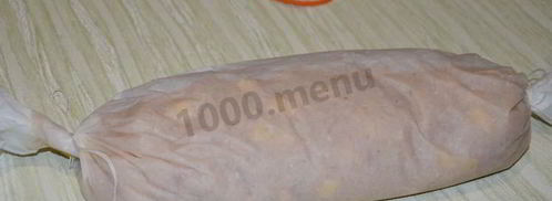 колбаса домашняя куриная с сыром. Шаг 12