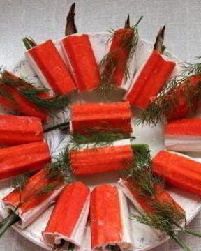 Крабовые палочки фаршированные яйцом и шпротами