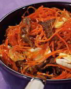 Корейская морковь с мясом
