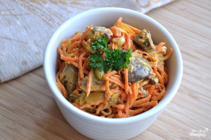 Рецепт корейской морковки с печенью