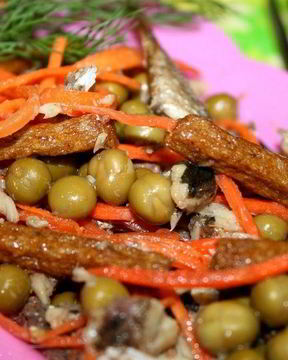 Корейская морковка с сухариками