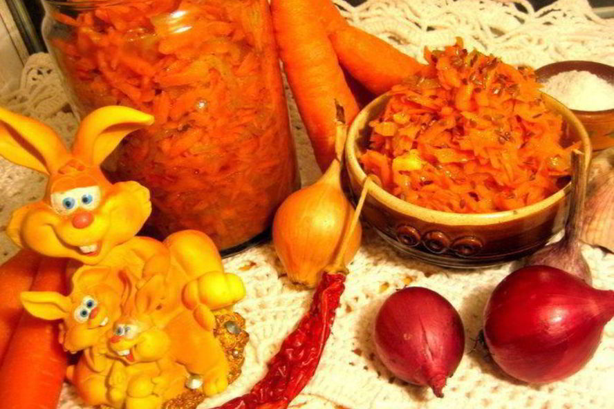 Рецепт моркови по-корейски с луком