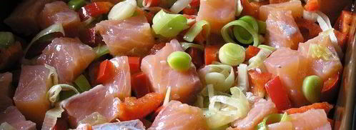 фриттата осенняя с лососем, сладким перцем и луком-пореем. Шаг 6