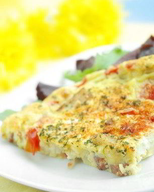 Фриттата с цукини, базиликом и пармезаном