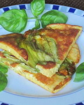 Фриттата с цветками цукини