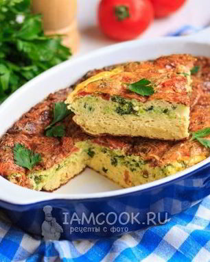 Омлет с помидорами, кабачками и сыром в духовке