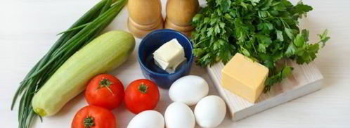 омлет с помидорами, кабачками и сыром в духовке. Шаг 3