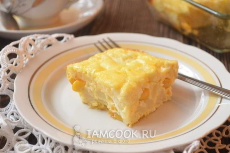 Рецепт омлета с цветной капустой и кукурузой