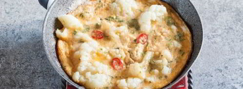 омлет с цветной капустой на сковороде. Шаг 8