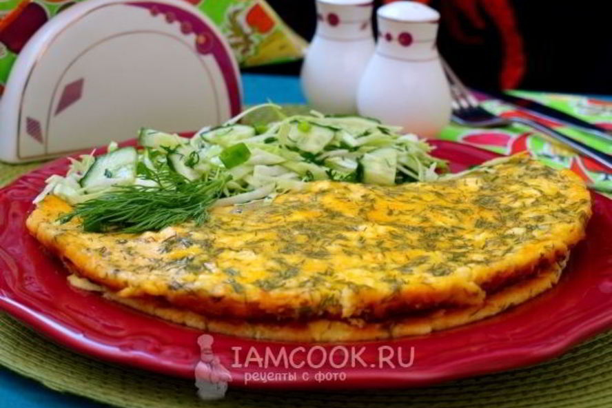 Рецепт омлета с творогом на сковороде