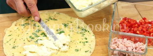 омлет с ветчиной и зеленью. Шаг 4