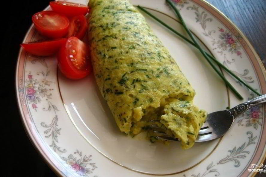 Рецепт омлета с зеленью