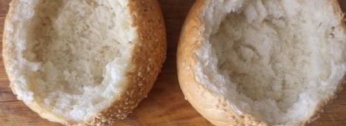 омлет в булочке с шампиньонами и колбаской. Шаг 4