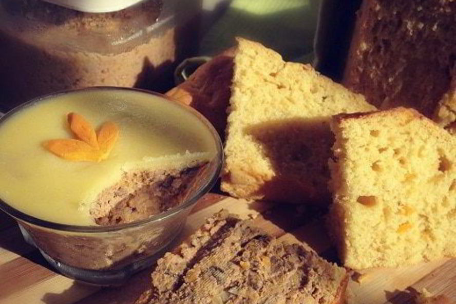 Рецепт паштета из куриной печени с тыквой и шампиньонами на тыквенном хлебе