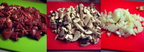 паштет из куриной печени с тыквой и шампиньонами на тыквенном хлебе. Шаг 4